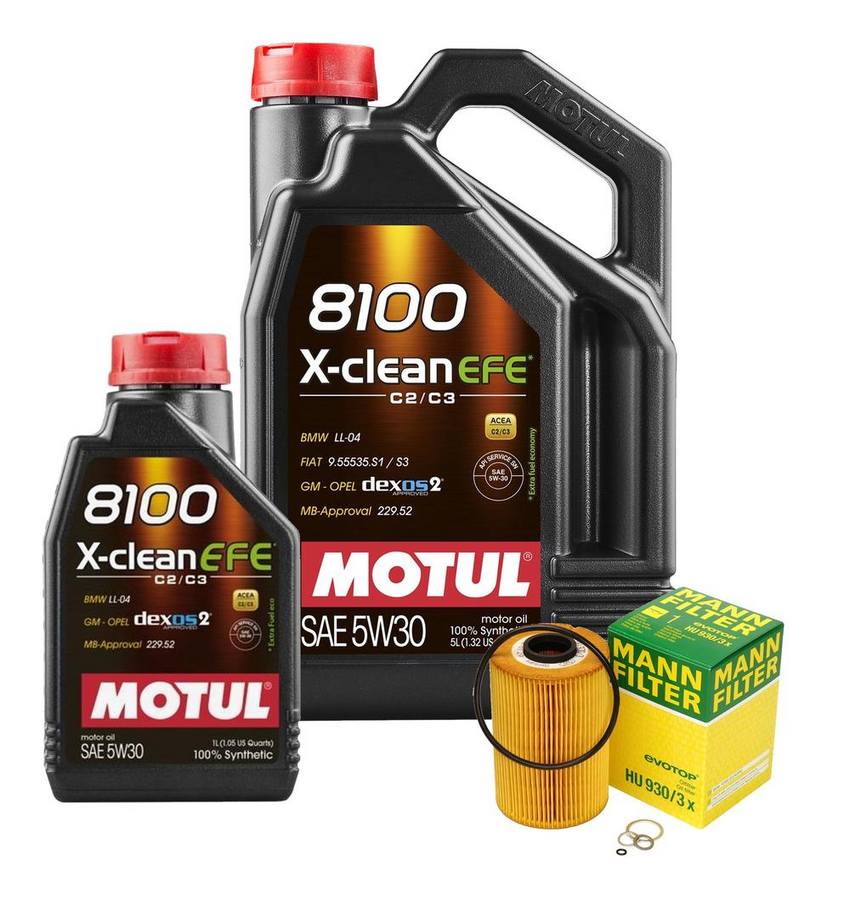 BMW Engine Oil Change Kit - Motul 11429063138 (5W30) (X-CLEAN EFE 8100)